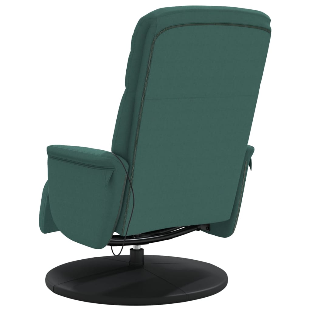 Fauteuil inclinable de massage repose-pied vert foncé velours - XIOS