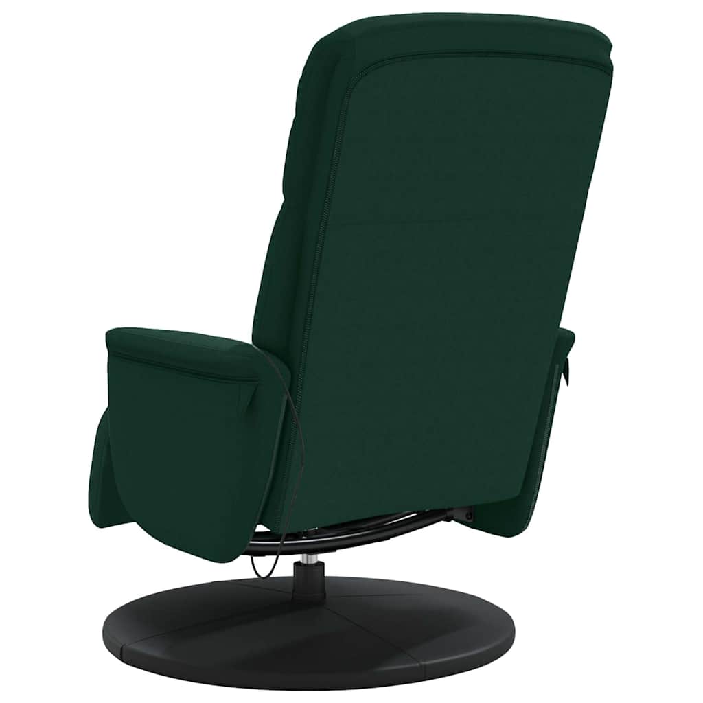 Fauteuil inclinable de massage repose-pied vert foncé velours - XIOS