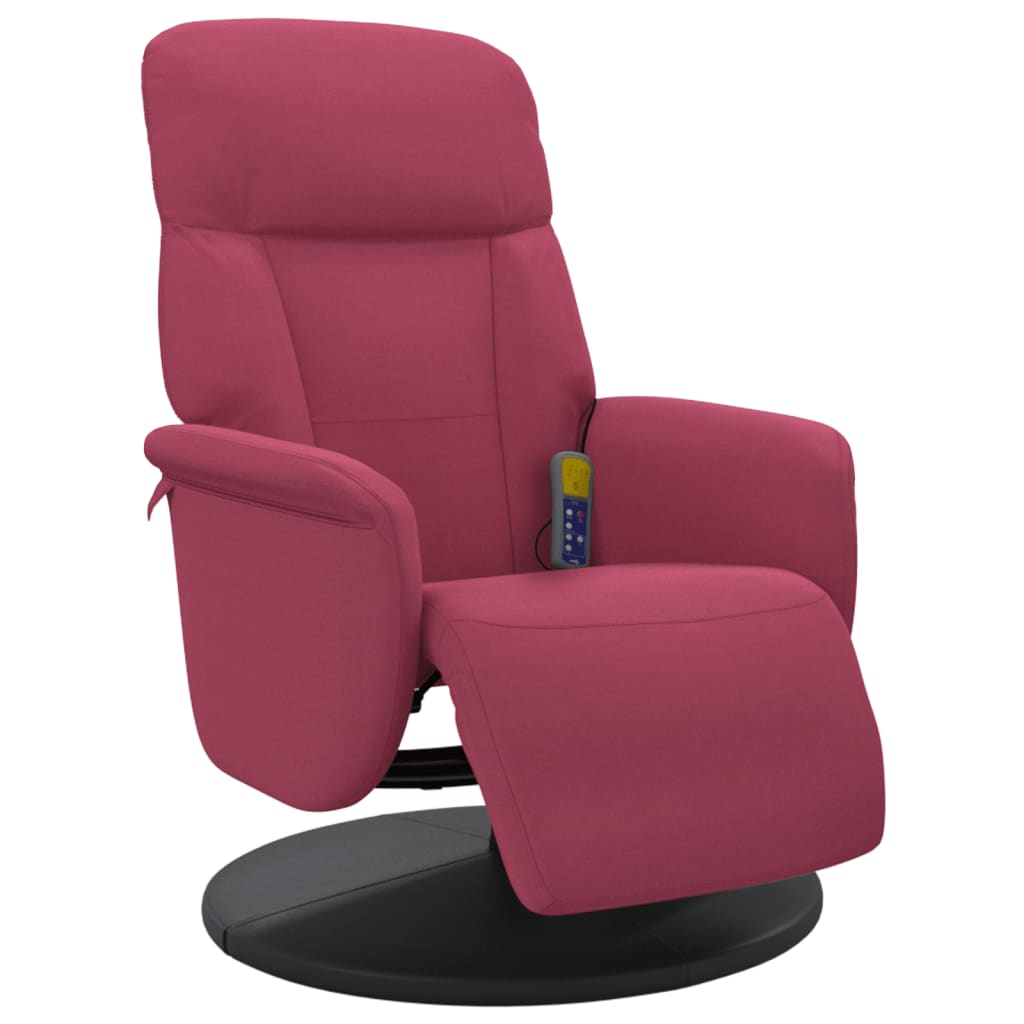 Fauteuil de massage inclinable avec repose-pied rouge bordeaux - XIOS