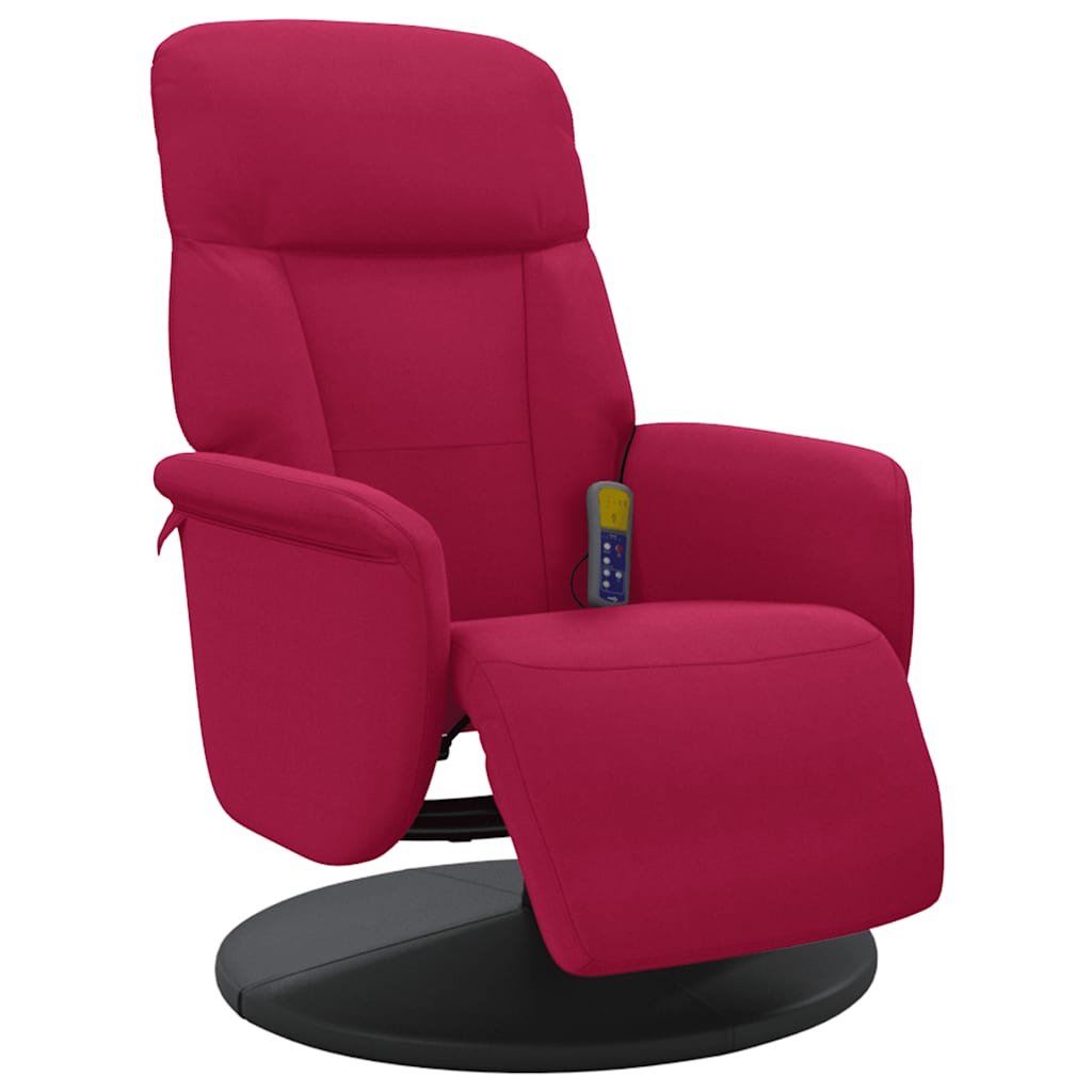 Fauteuil de massage inclinable avec repose-pied rouge bordeaux - XIOS