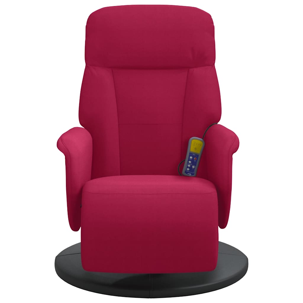 Fauteuil de massage inclinable avec repose-pied rouge bordeaux - XIOS
