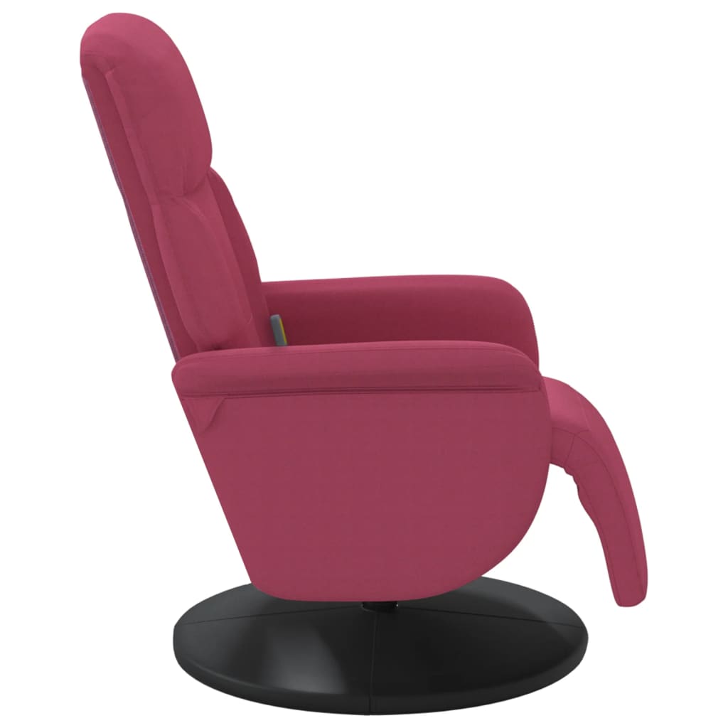 Fauteuil de massage inclinable avec repose-pied rouge bordeaux - XIOS
