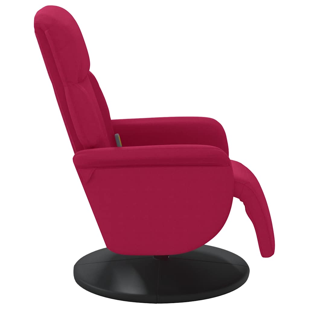 Fauteuil de massage inclinable avec repose-pied rouge bordeaux - XIOS