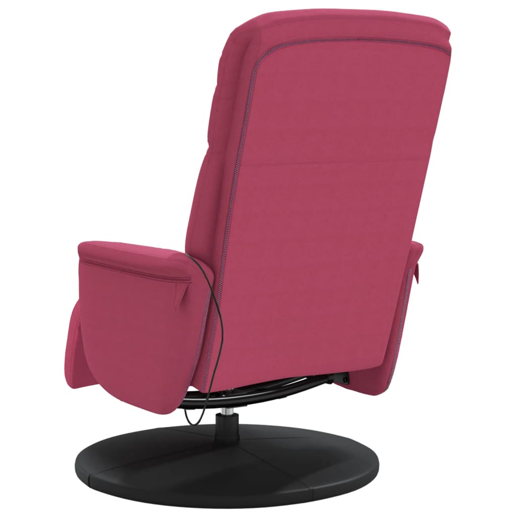 Fauteuil de massage inclinable avec repose-pied rouge bordeaux - XIOS