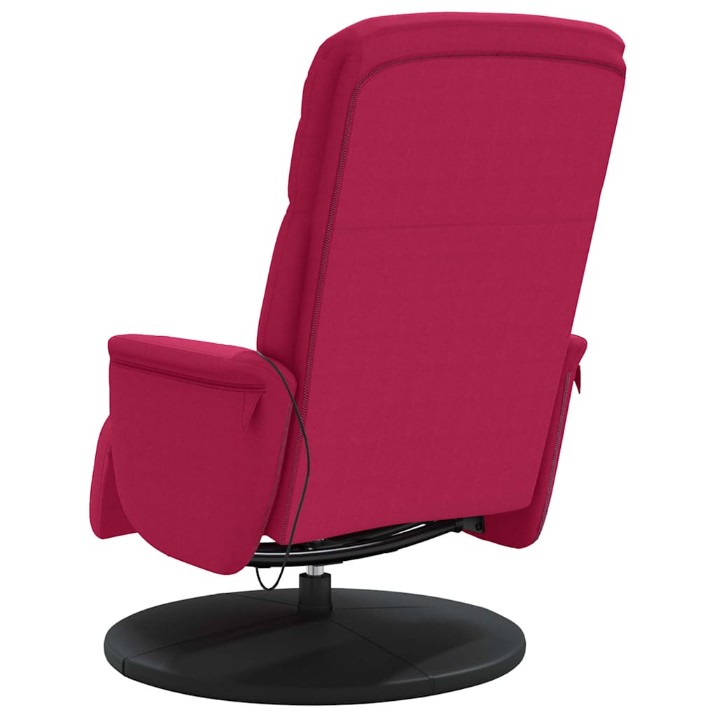 Fauteuil de massage inclinable avec repose-pied rouge bordeaux - XIOS