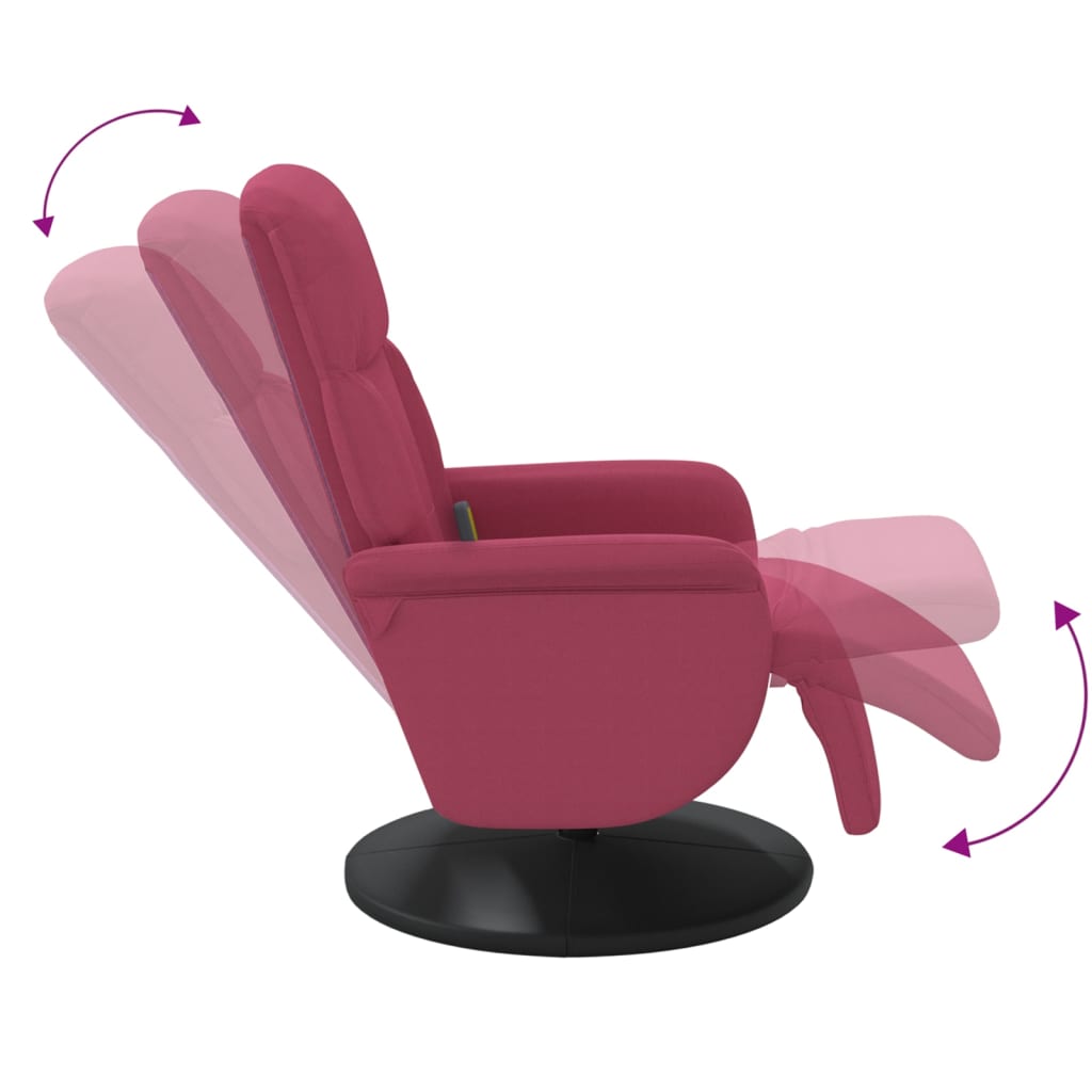 Fauteuil de massage inclinable avec repose-pied rouge bordeaux - XIOS