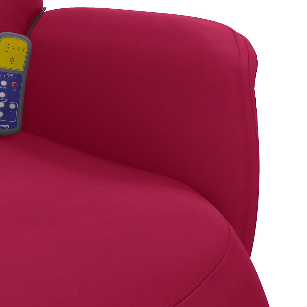 Fauteuil de massage inclinable avec repose-pied rouge bordeaux - XIOS