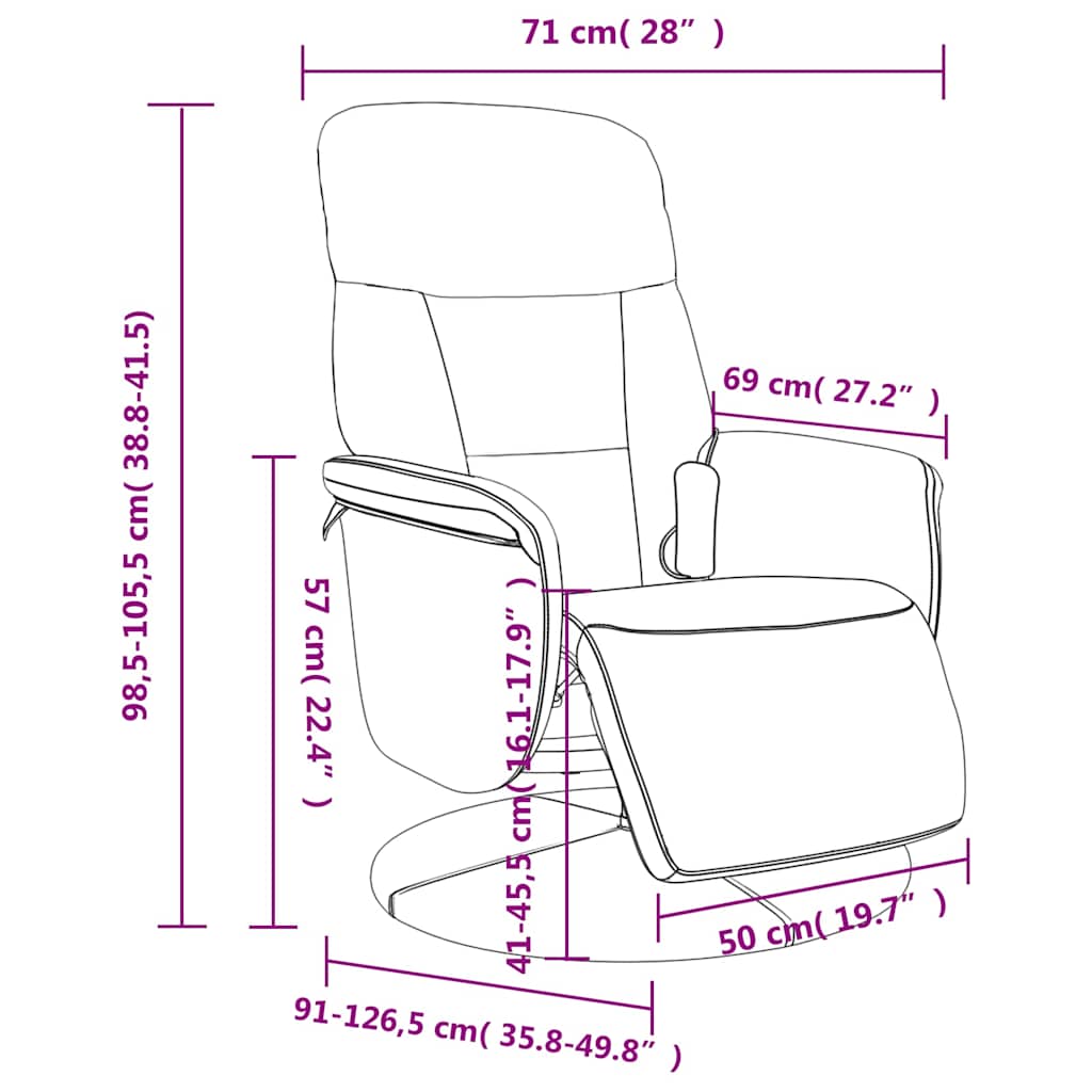 Fauteuil de massage inclinable avec repose-pied rouge bordeaux - XIOS