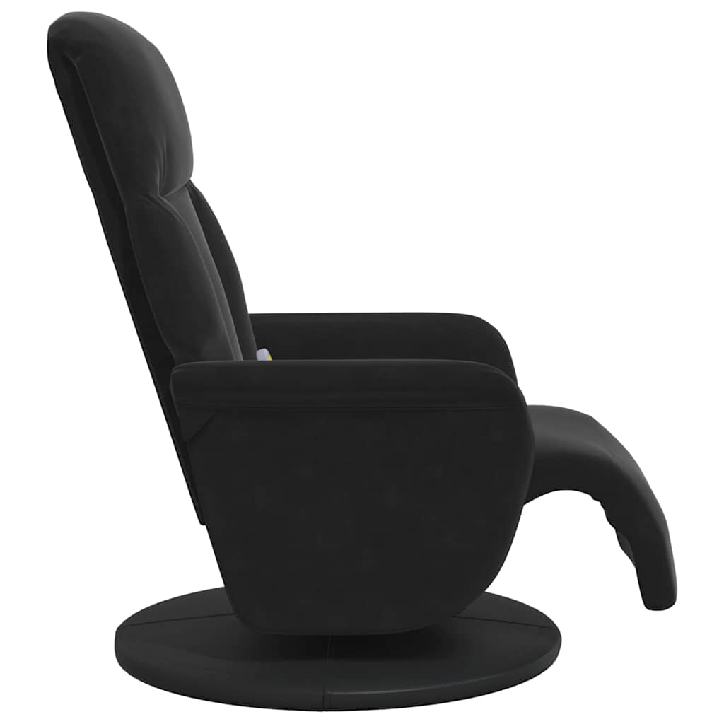 Fauteuil inclinable de massage avec repose-pied noir velours - XIOS