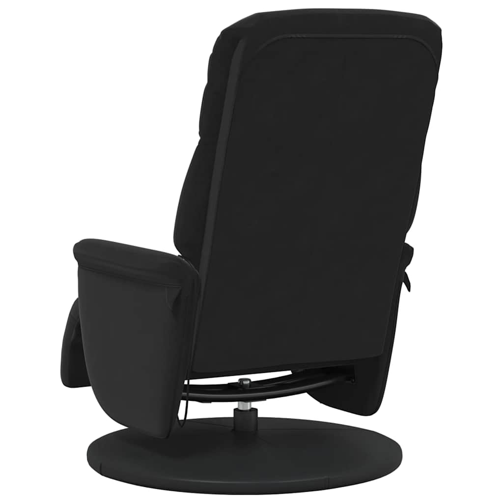 Fauteuil inclinable de massage avec repose-pied noir velours - XIOS