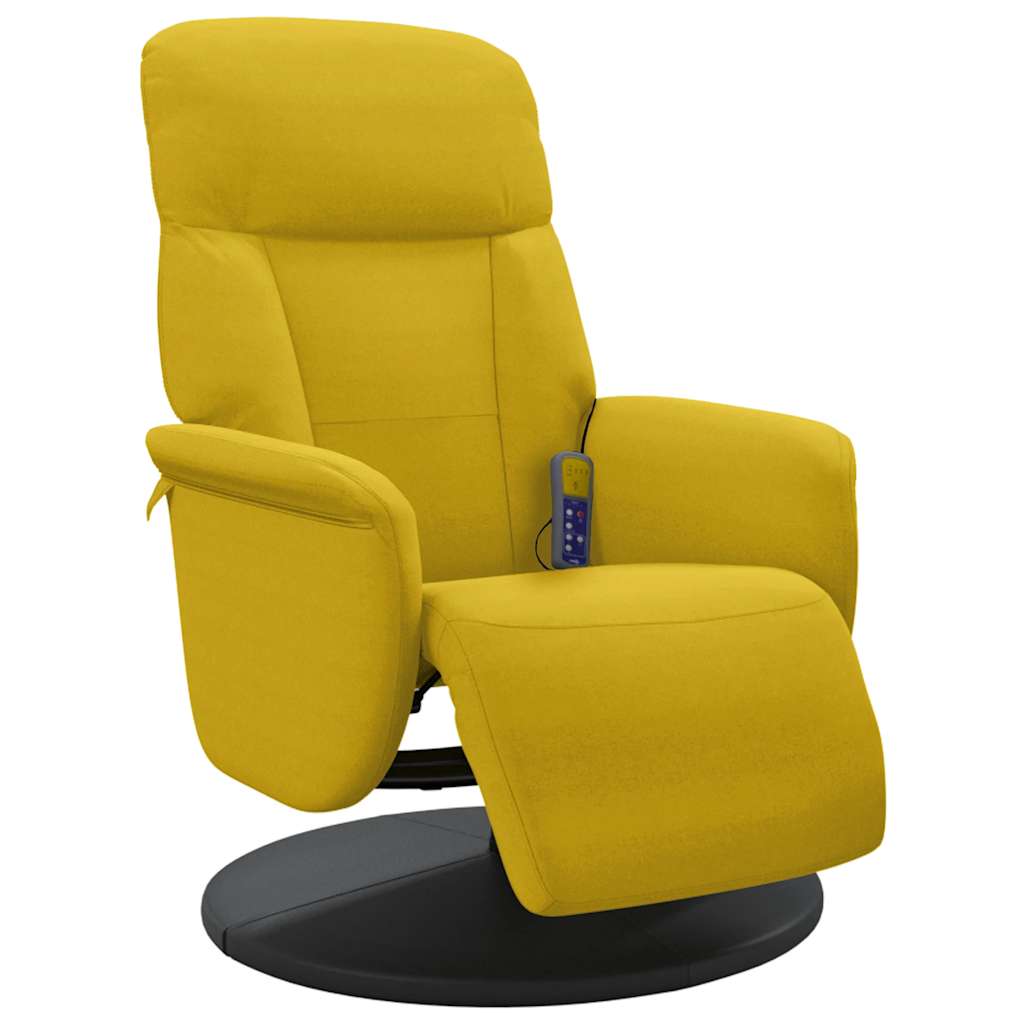Fauteuil inclinable de massage avec repose-pied jaune velours - XIOS