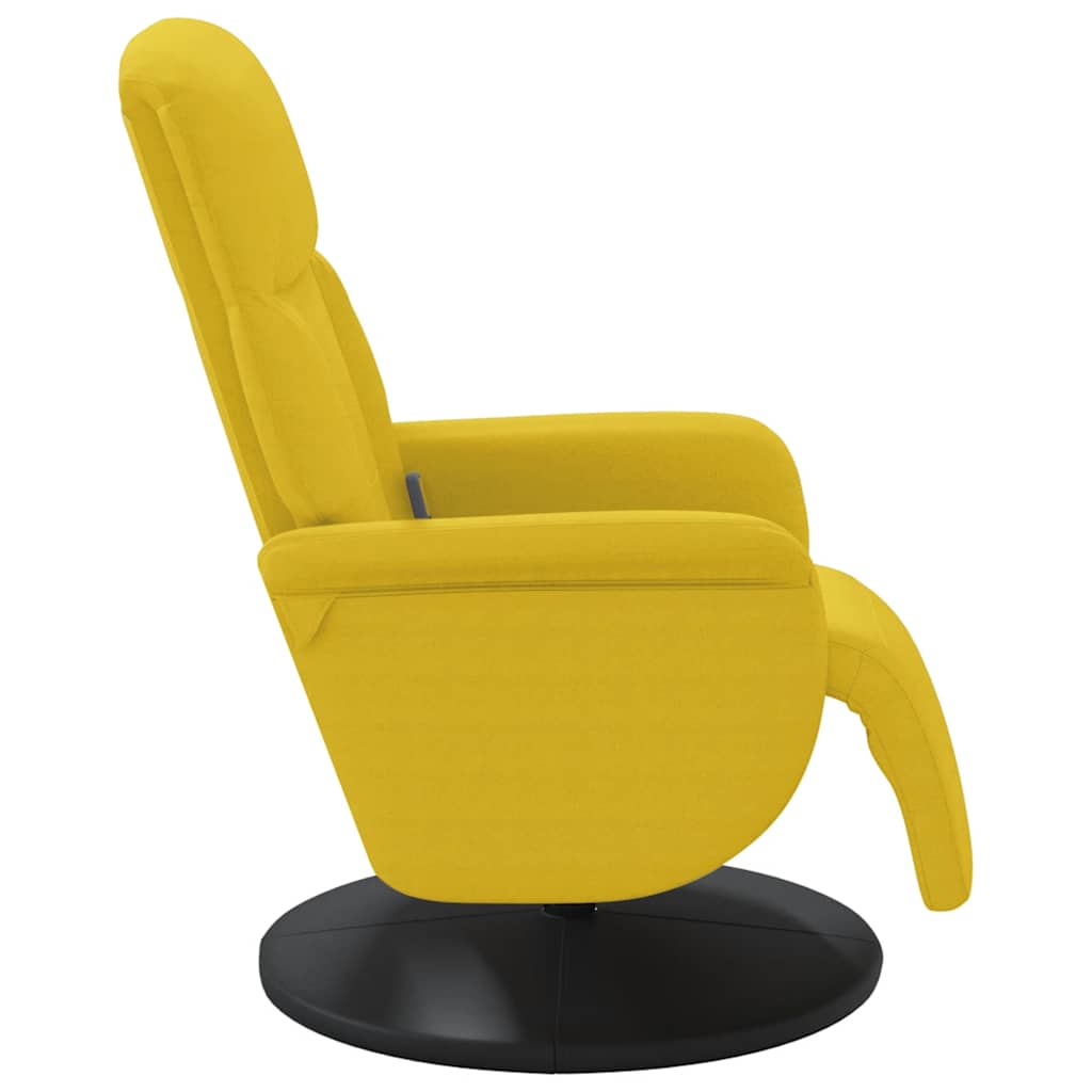 Fauteuil inclinable de massage avec repose-pied jaune velours - XIOS