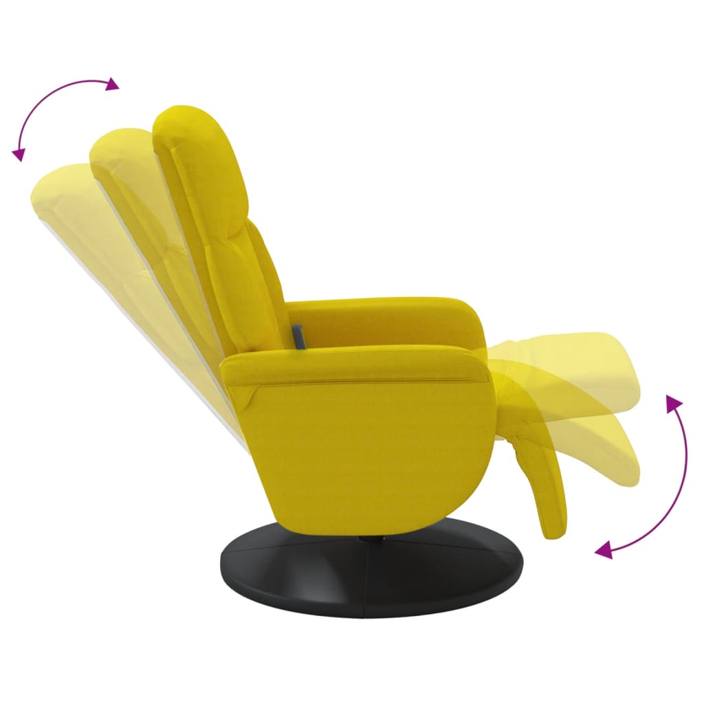Fauteuil inclinable de massage avec repose-pied jaune velours - XIOS