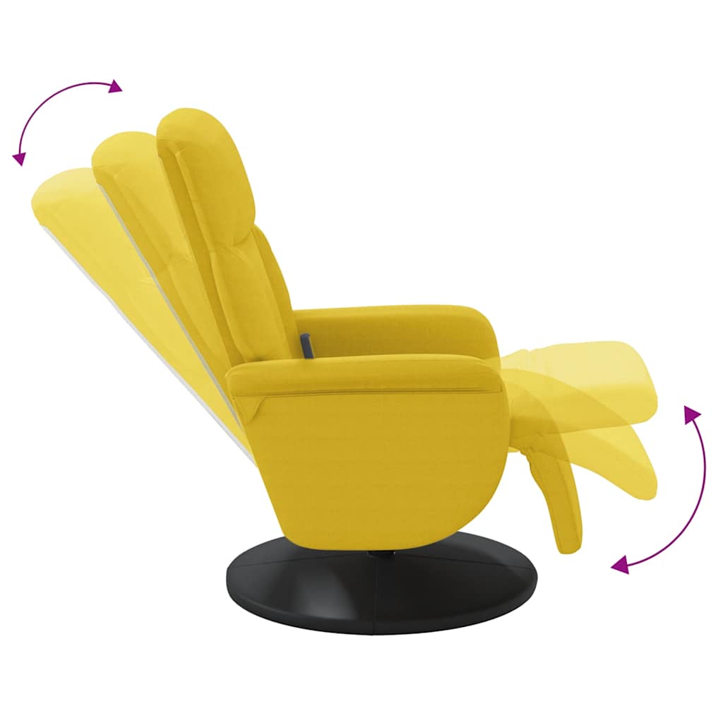 Fauteuil inclinable de massage avec repose-pied jaune velours - XIOS
