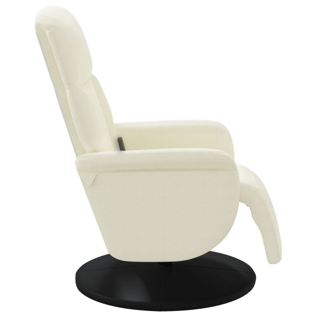 Fauteuil inclinable de massage avec repose-pieds crème velours - XIOS