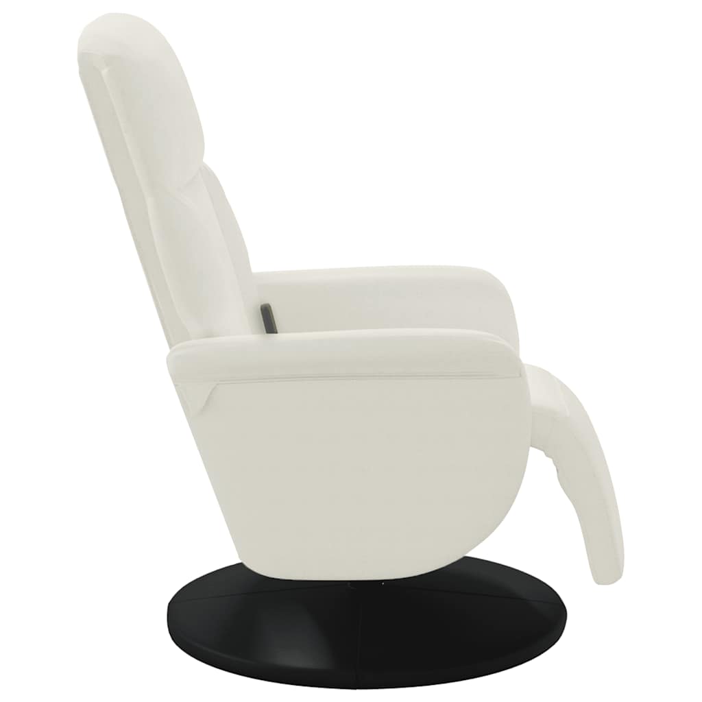 Fauteuil inclinable de massage avec repose-pieds crème velours - XIOS