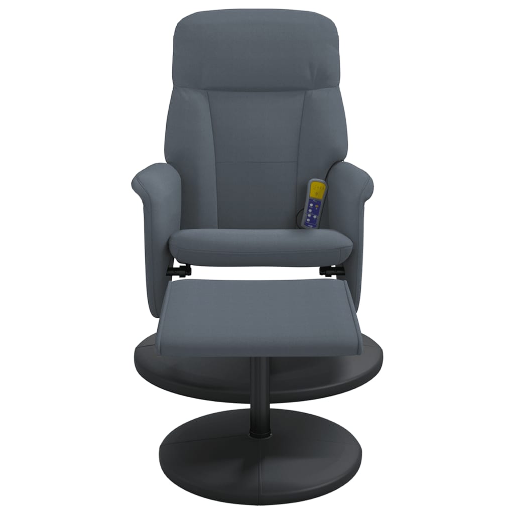 Fauteuil de massage inclinable repose-pied gris foncé velours - XIOS