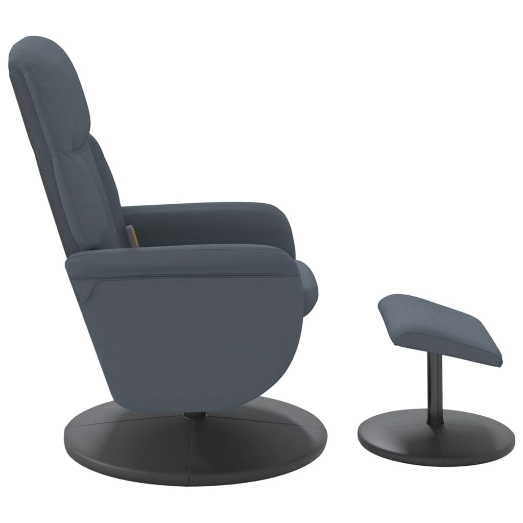 Fauteuil de massage inclinable repose-pied gris foncé velours - XIOS