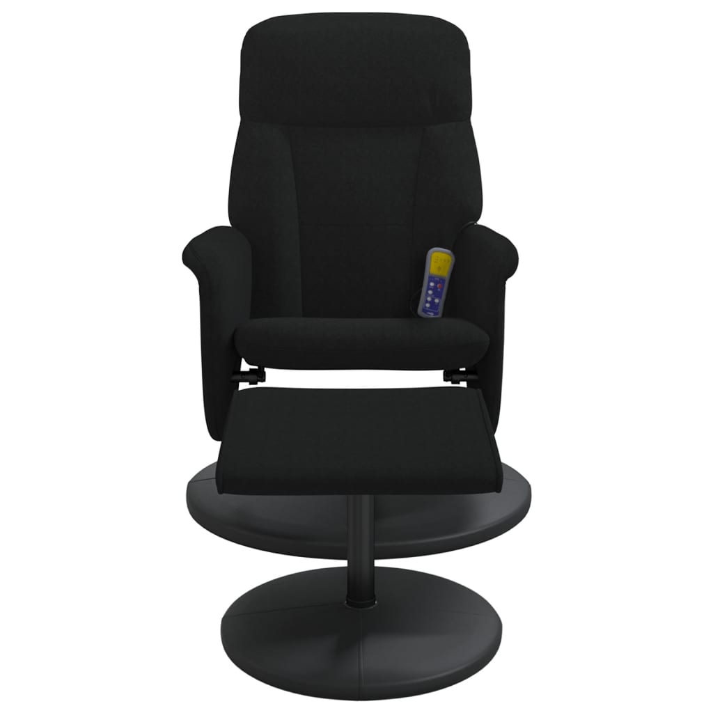 Fauteuil de massage inclinable avec repose-pied noir velours - XIOS