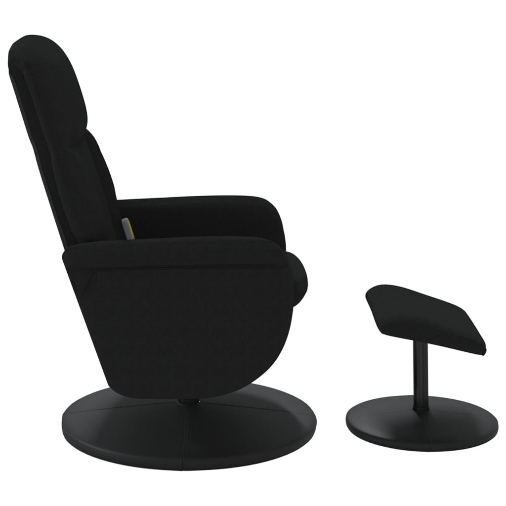 Fauteuil de massage inclinable avec repose-pied noir velours - XIOS