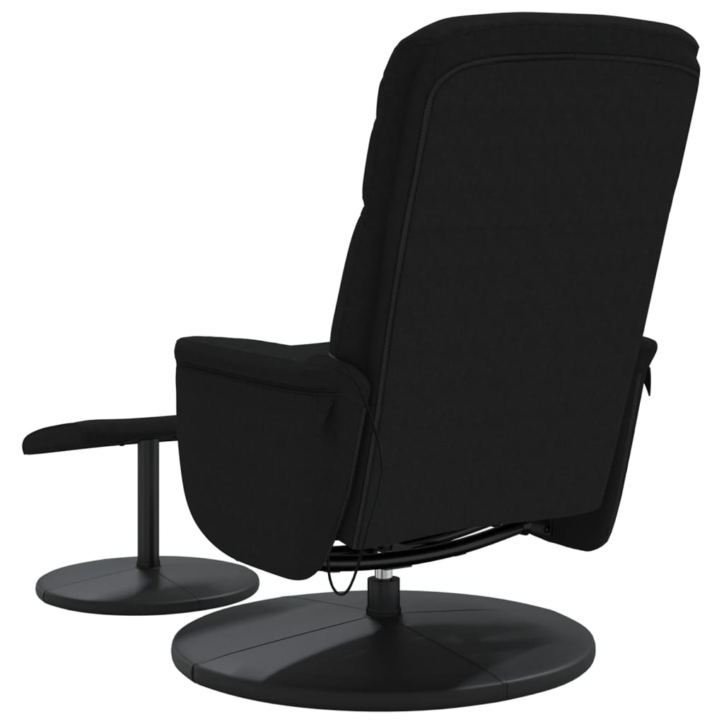 Fauteuil de massage inclinable avec repose-pied noir velours - XIOS