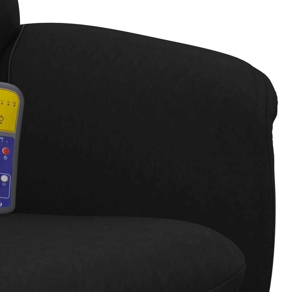 Fauteuil de massage inclinable avec repose-pied noir velours - XIOS