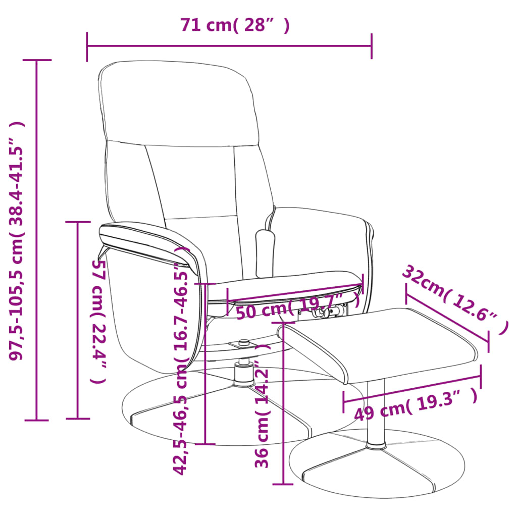 Fauteuil de massage inclinable avec repose-pied noir velours - XIOS