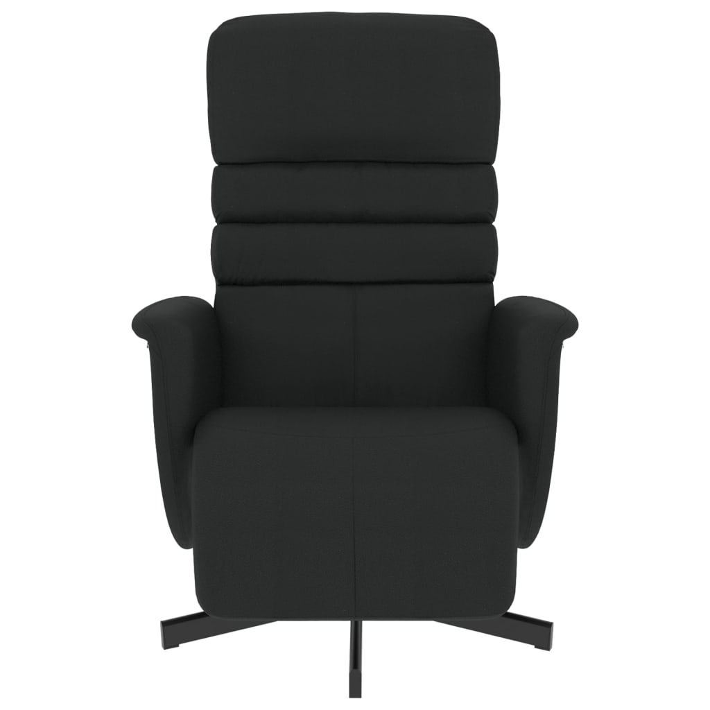 Fauteuil inclinable avec repose-pieds noir similicuir - XIOS