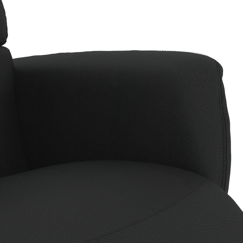 Fauteuil inclinable avec repose-pieds noir similicuir - XIOS