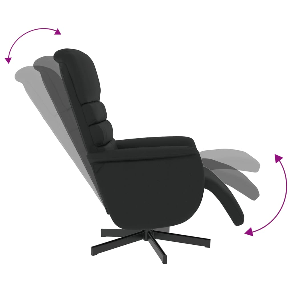 Fauteuil inclinable avec repose-pieds noir similicuir - XIOS