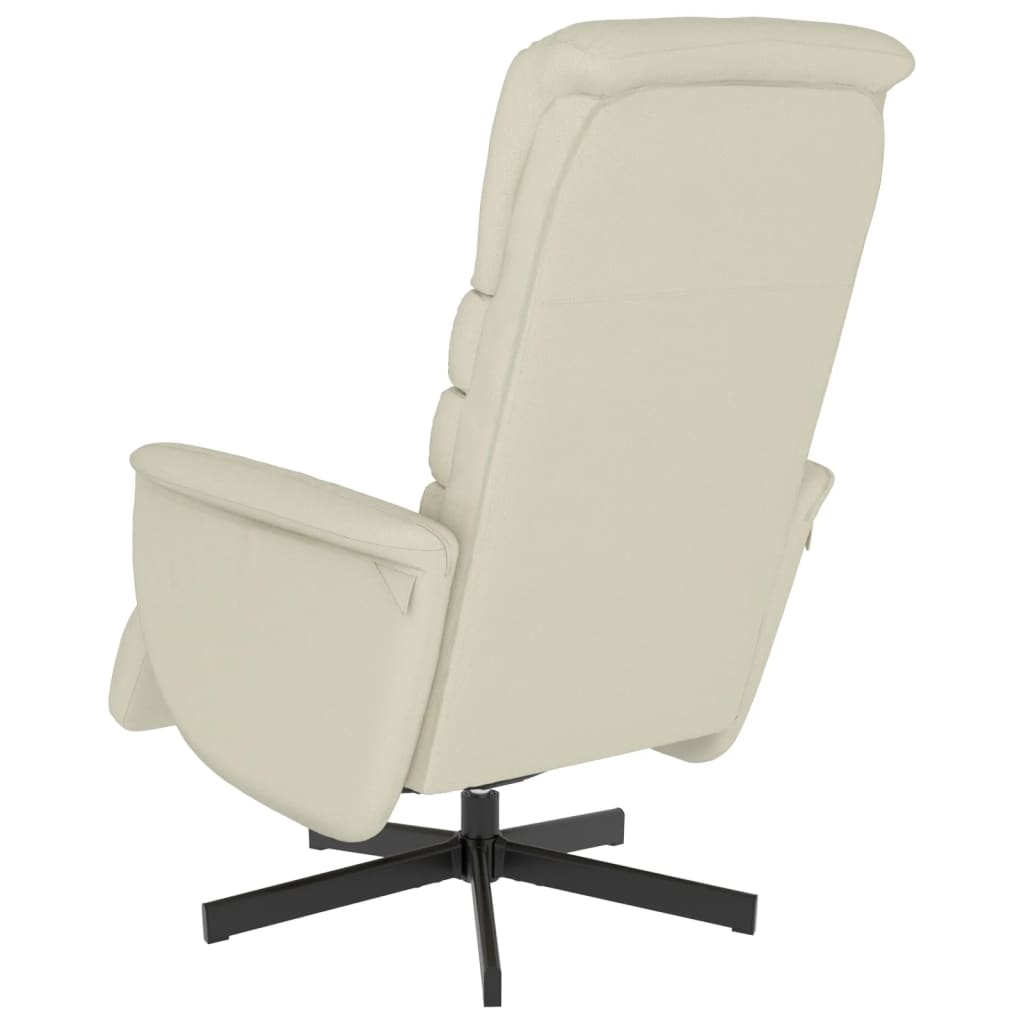 Fauteuil inclinable avec repose-pieds crème similicuir - XIOS