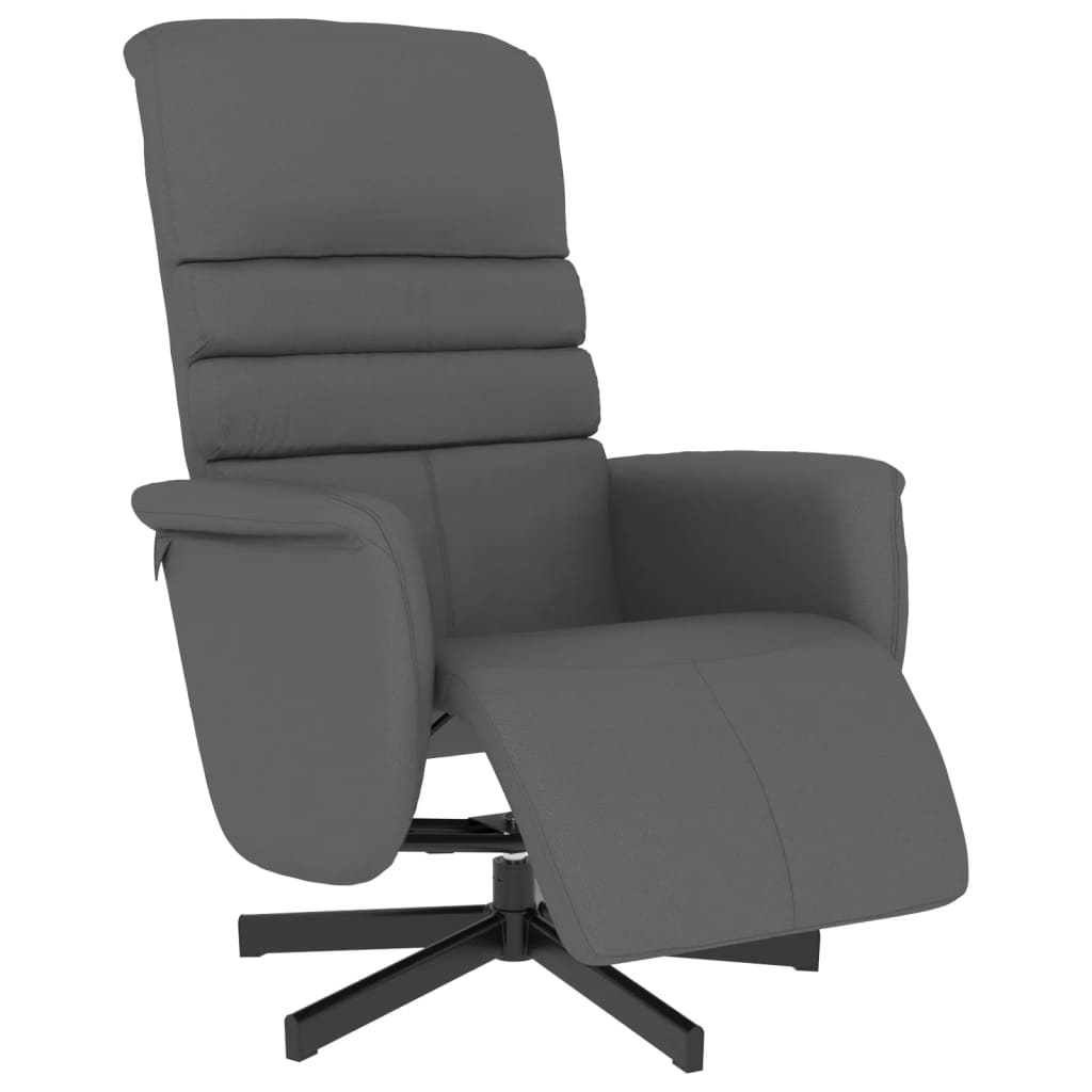 Fauteuil inclinable avec repose-pieds gris similicuir - XIOS