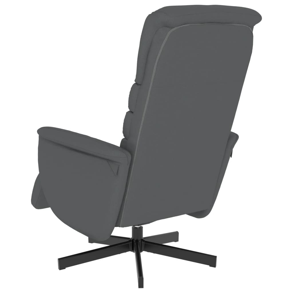 Fauteuil inclinable avec repose-pieds gris similicuir - XIOS