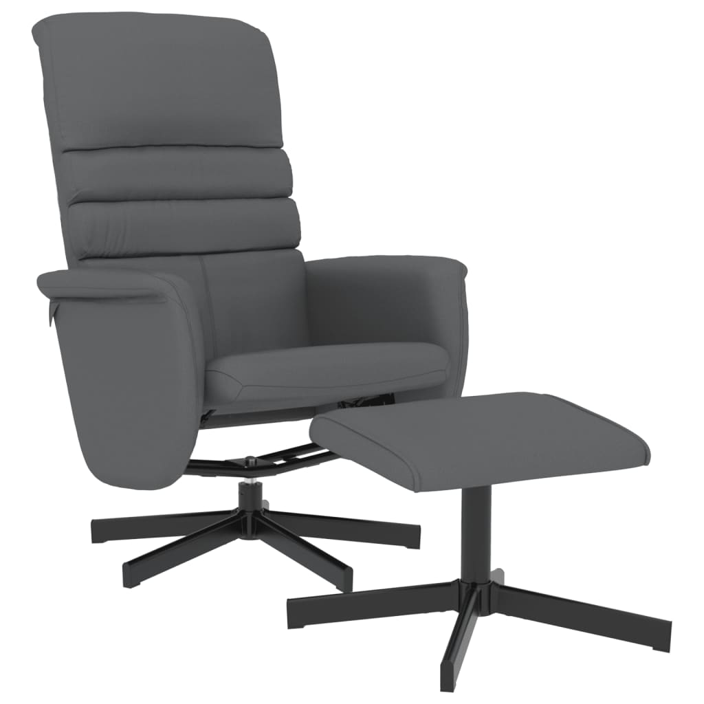 Fauteuil inclinable avec repose-pied gris similicuir - XIOS