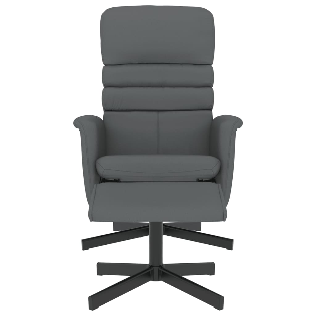 Fauteuil inclinable avec repose-pied gris similicuir - XIOS