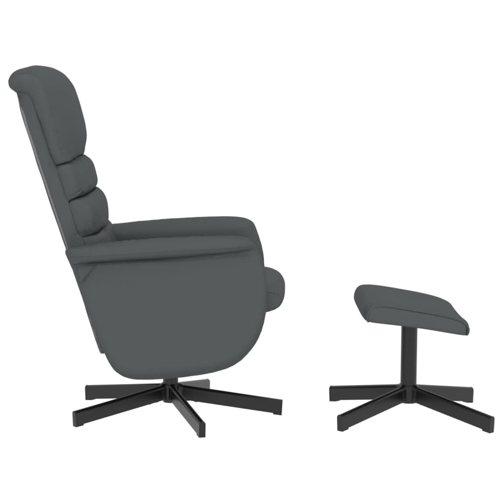 Fauteuil inclinable avec repose-pied gris similicuir - XIOS
