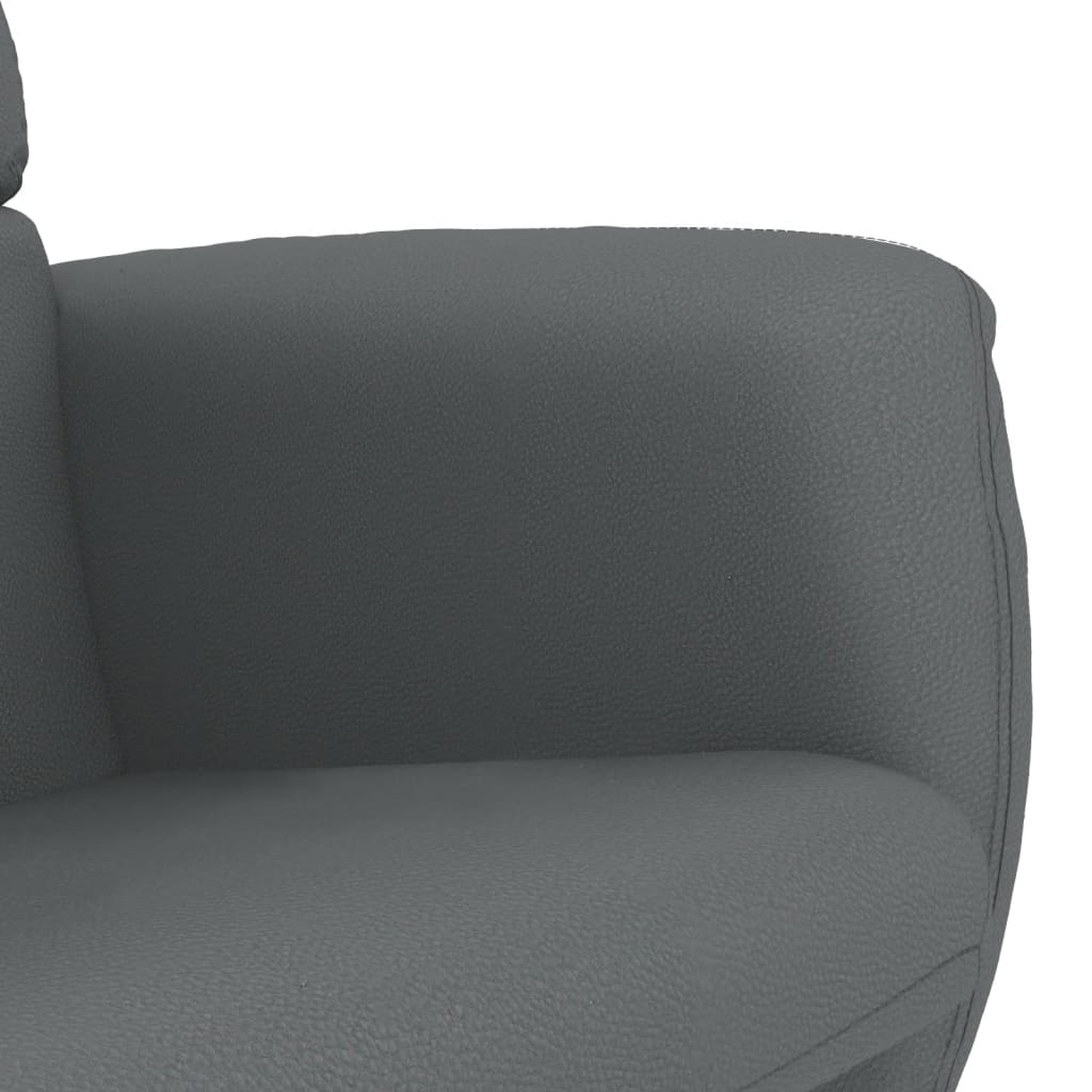 Fauteuil inclinable avec repose-pied gris similicuir - XIOS
