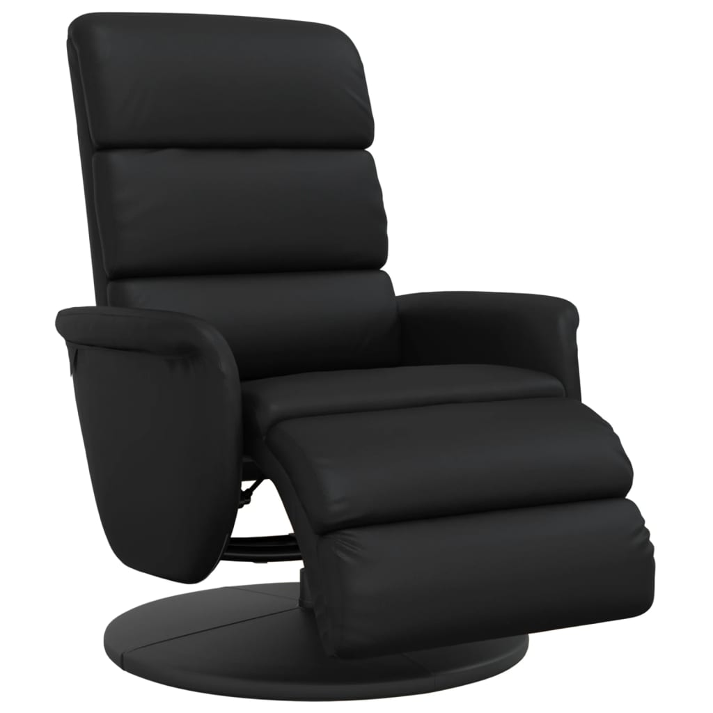 Fauteuil inclinable avec repose-pieds noir similicuir - XIOS