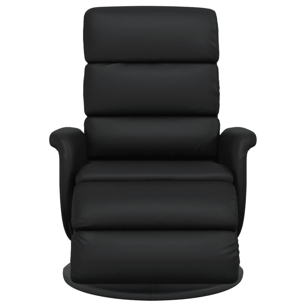 Fauteuil inclinable avec repose-pieds noir similicuir - XIOS