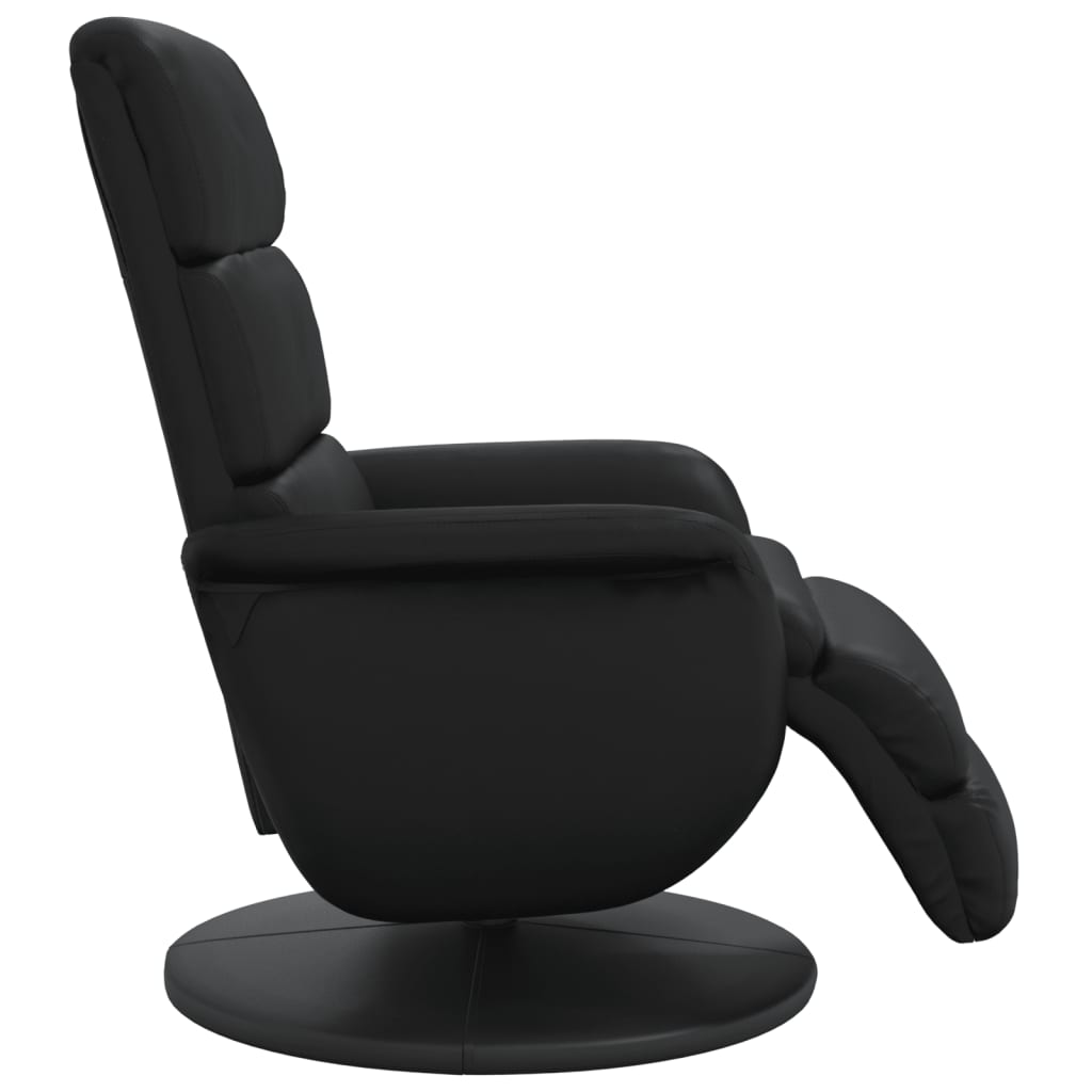 Fauteuil inclinable avec repose-pieds noir similicuir - XIOS