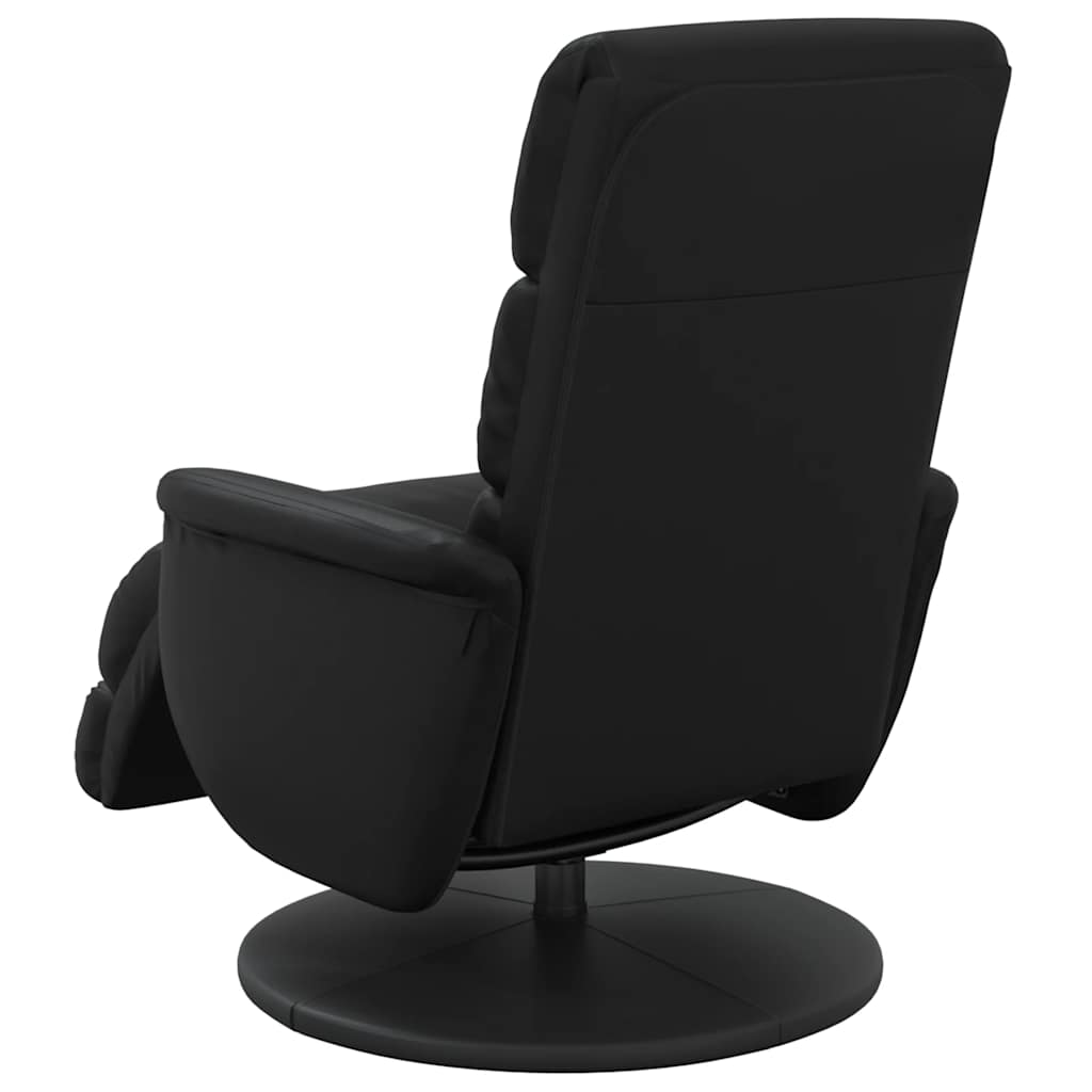 Fauteuil inclinable avec repose-pieds noir similicuir - XIOS
