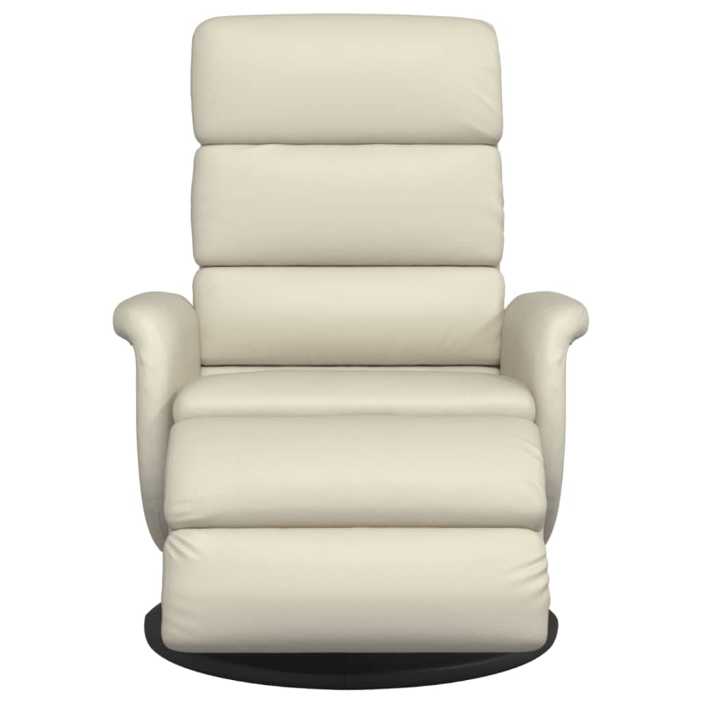 Fauteuil inclinable avec repose-pieds crème similicuir