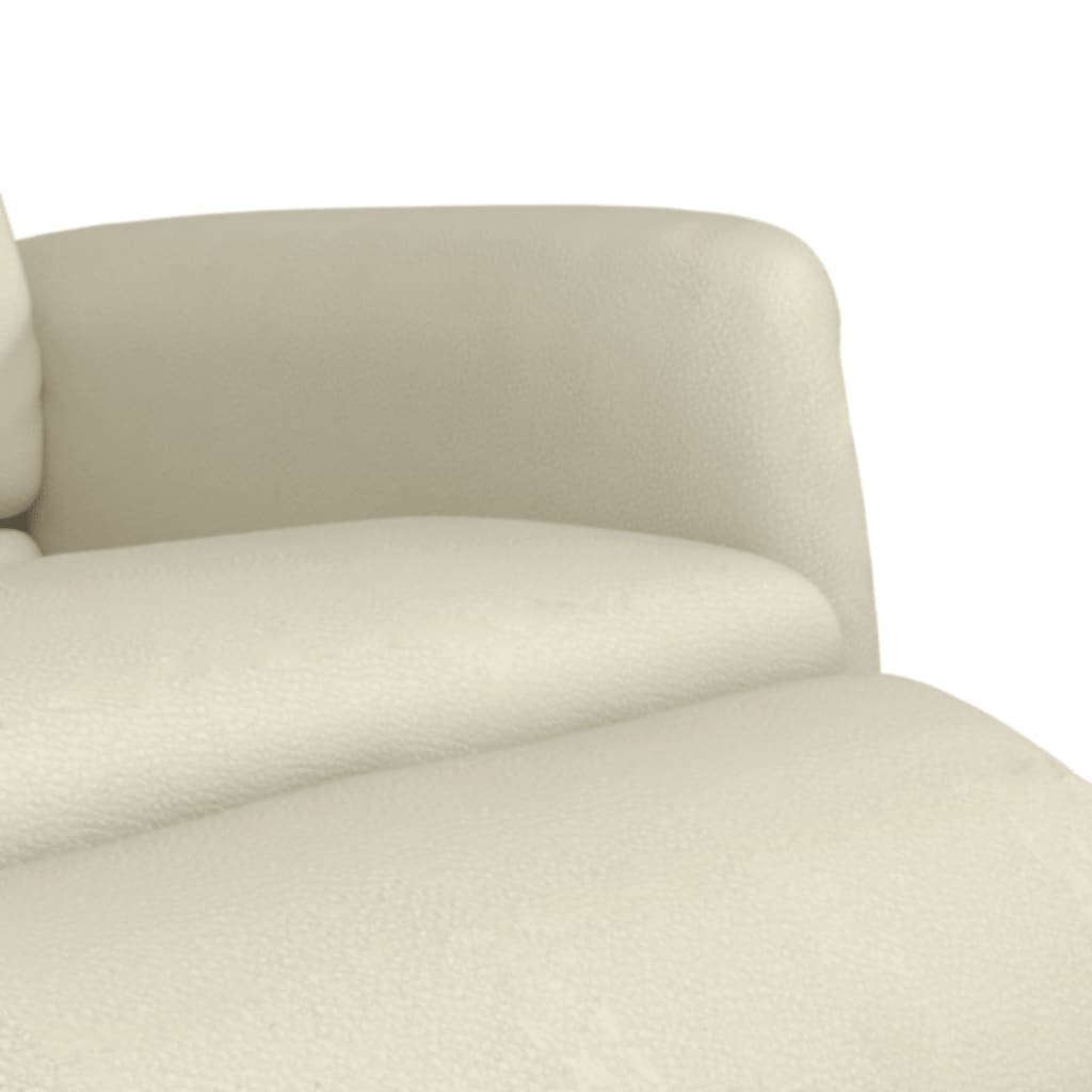 Fauteuil inclinable avec repose-pieds crème similicuir