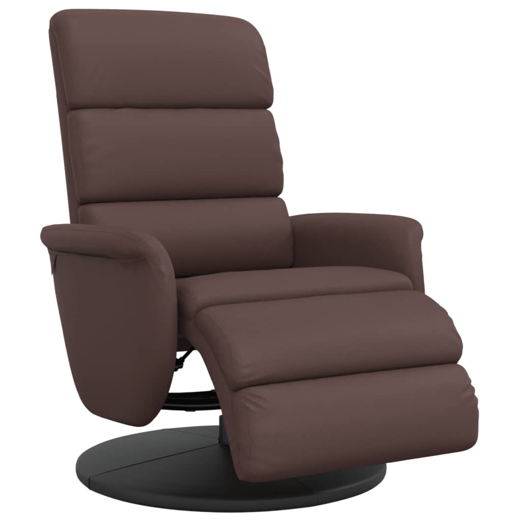 Fauteuil inclinable avec repose-pieds marron similicuir - XIOS