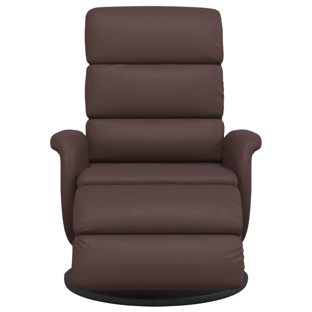 Fauteuil inclinable avec repose-pieds marron similicuir - XIOS