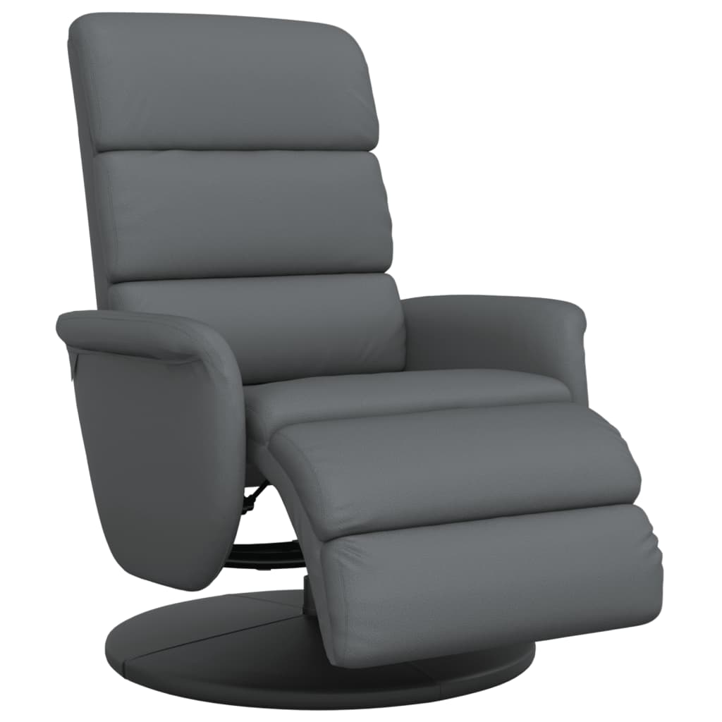 Fauteuil inclinable avec repose-pieds gris similicuir - XIOS