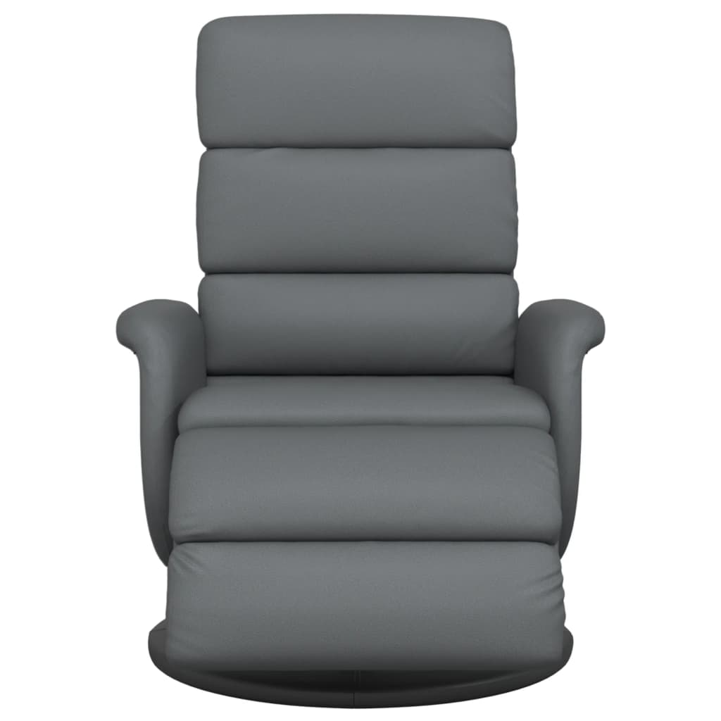 Fauteuil inclinable avec repose-pieds gris similicuir - XIOS