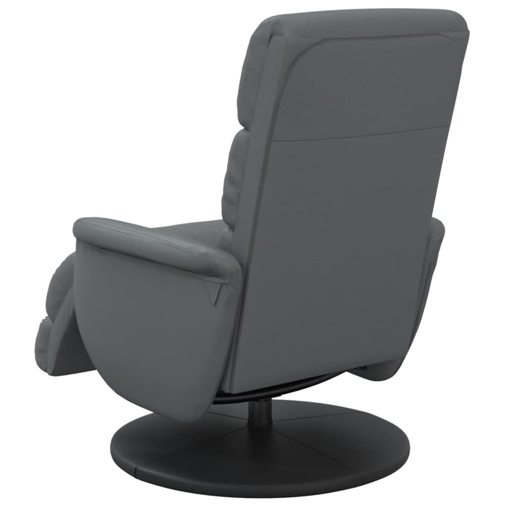 Fauteuil inclinable avec repose-pieds gris similicuir - XIOS