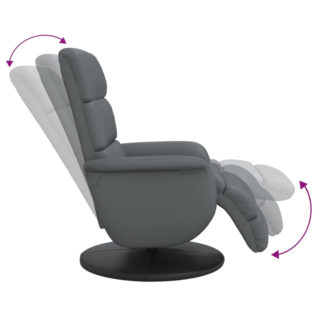 Fauteuil inclinable avec repose-pieds gris similicuir - XIOS