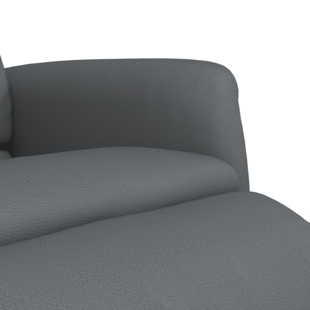 Fauteuil inclinable avec repose-pieds gris similicuir - XIOS